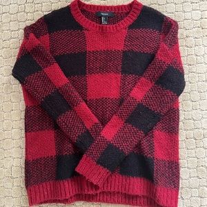 Red and black plaid sweater